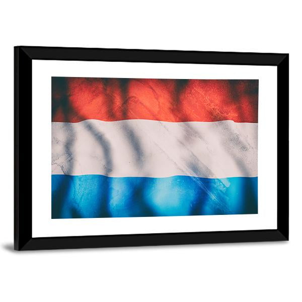Waving Luxembourg Flag Canvas Wall Art-5 Horizontal-Gallery Wrap-22" x 12"-Tiaracle
