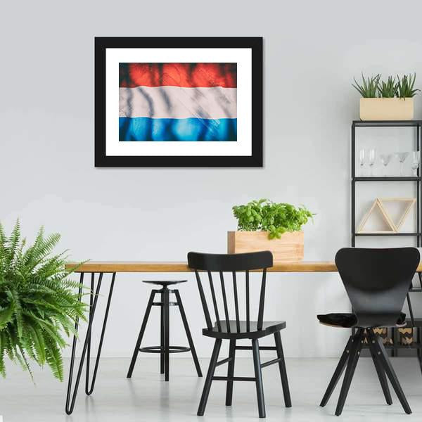 Waving Luxembourg Flag Canvas Wall Art-5 Horizontal-Gallery Wrap-22" x 12"-Tiaracle