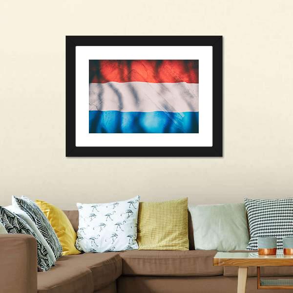 Waving Luxembourg Flag Canvas Wall Art-5 Horizontal-Gallery Wrap-22" x 12"-Tiaracle