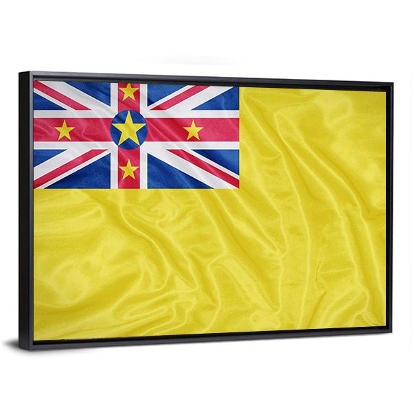 Waving Niue Flag Canvas Wall Art-5 Horizontal-Gallery Wrap-22" x 12"-Tiaracle