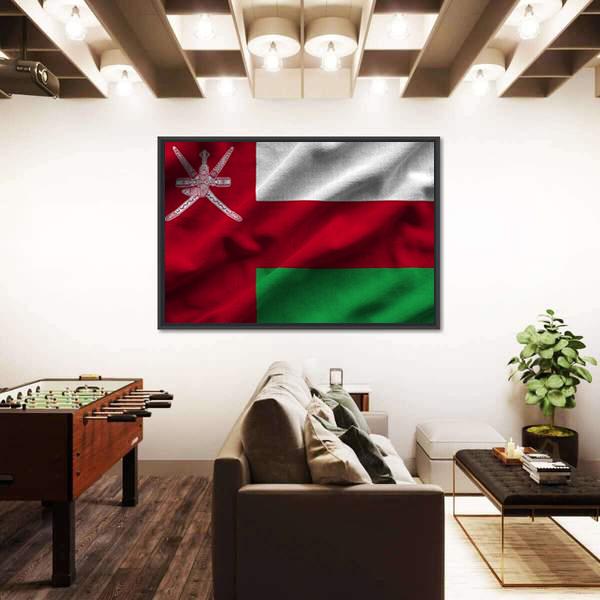 Waving Oman Flag Canvas Wall Art-5 Horizontal-Gallery Wrap-22" x 12"-Tiaracle