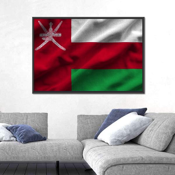 Waving Oman Flag Canvas Wall Art-5 Horizontal-Gallery Wrap-22" x 12"-Tiaracle