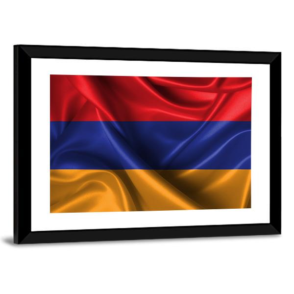 Wavy Flag Of Armenia Canvas Wall Art-5 Horizontal-Gallery Wrap-22" x 12"-Tiaracle