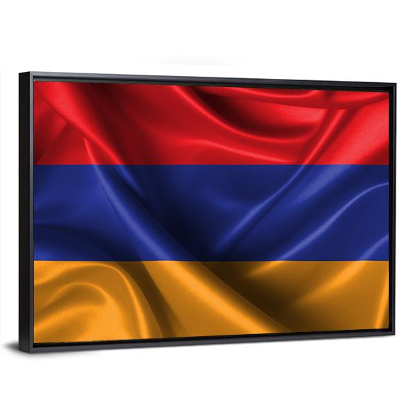 Wavy Flag Of Armenia Canvas Wall Art-5 Horizontal-Gallery Wrap-22" x 12"-Tiaracle