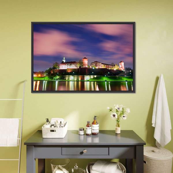 Wawel Castle Canvas Wall Art-1 Piece-Floating Frame-36" x 24"-Tiaracle