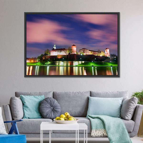 Wawel Castle Canvas Wall Art-5 Horizontal-Gallery Wrap-22" x 12"-Tiaracle