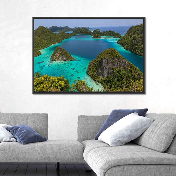 Wayag View PointRaja Ampat Indonesia Canvas Wall Art-5 Horizontal-Gallery Wrap-22" x 12"-Tiaracle