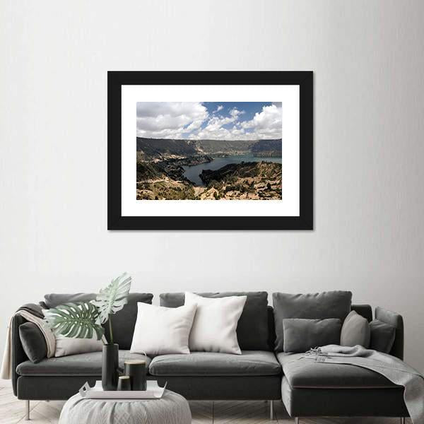 Wenchi Crater Lake Canvas Wall Art-1 Piece-Framed Print-30" x 20"-Tiaracle