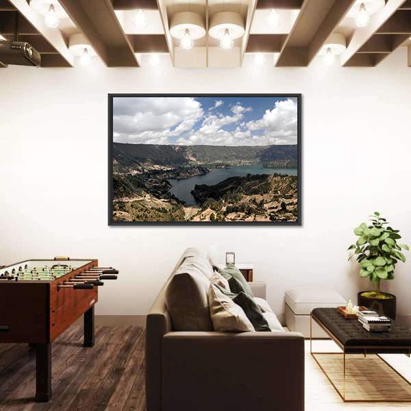 Wenchi Crater Lake Canvas Wall Art-5 Horizontal-Gallery Wrap-22" x 12"-Tiaracle