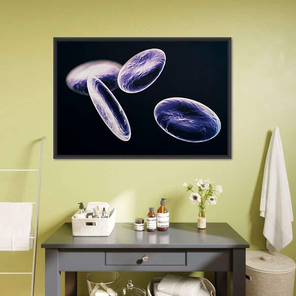 White Blood Cells Canvas Wall Art-1 Piece-Floating Frame-24" x 16"-Tiaracle