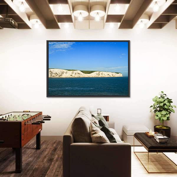 White Cliffs Of Dover From The Sea Canvas Wall Art-5 Horizontal-Gallery Wrap-22" x 12"-Tiaracle