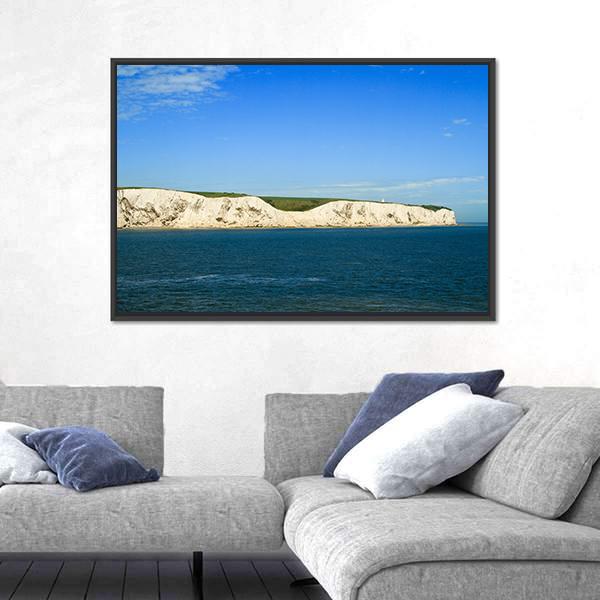 White Cliffs Of Dover From The Sea Canvas Wall Art-3 Horizontal-Gallery Wrap-25" x 16"-Tiaracle