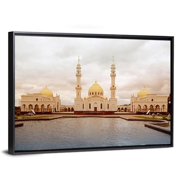 White Mosque In Tatarstan Russia Canvas Wall Art-5 Horizontal-Gallery Wrap-22" x 12"-Tiaracle