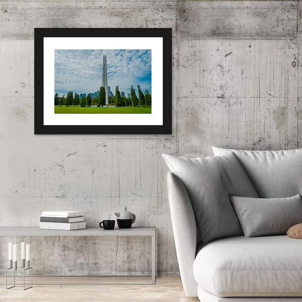 White Tower In Singapore Canvas Wall Art-5 Horizontal-Gallery Wrap-22" x 12"-Tiaracle