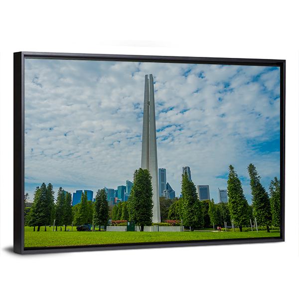 White Tower In Singapore Canvas Wall Art-5 Horizontal-Gallery Wrap-22" x 12"-Tiaracle