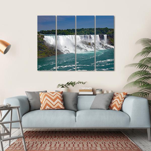 Wide View Of Niagara Falls From The Canadian Side Canvas Wall Art-4 Horizontal-Gallery Wrap-34" x 24"-Tiaracle