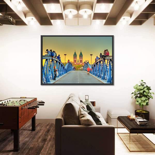 Wiwili Bridge In Freiburg Germany Canvas Wall Art-5 Horizontal-Gallery Wrap-22" x 12"-Tiaracle