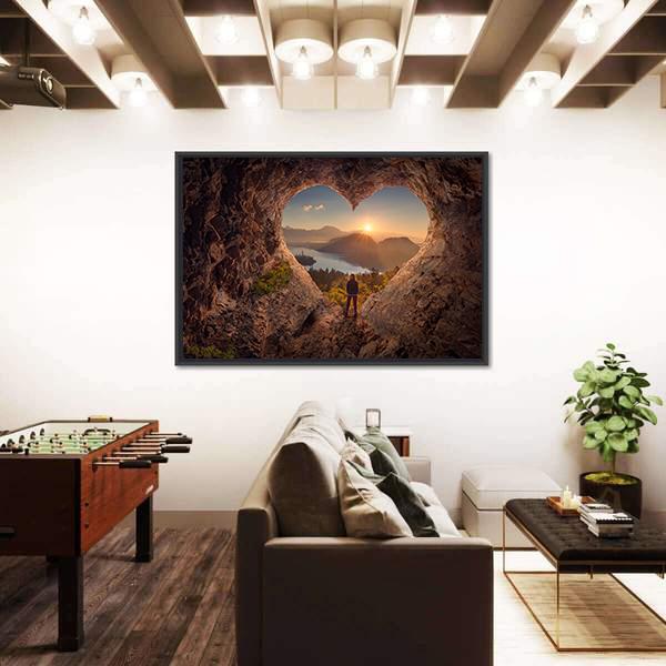 Woman In Beautiful Cave Canvas Wall Art-5 Horizontal-Gallery Wrap-22" x 12"-Tiaracle