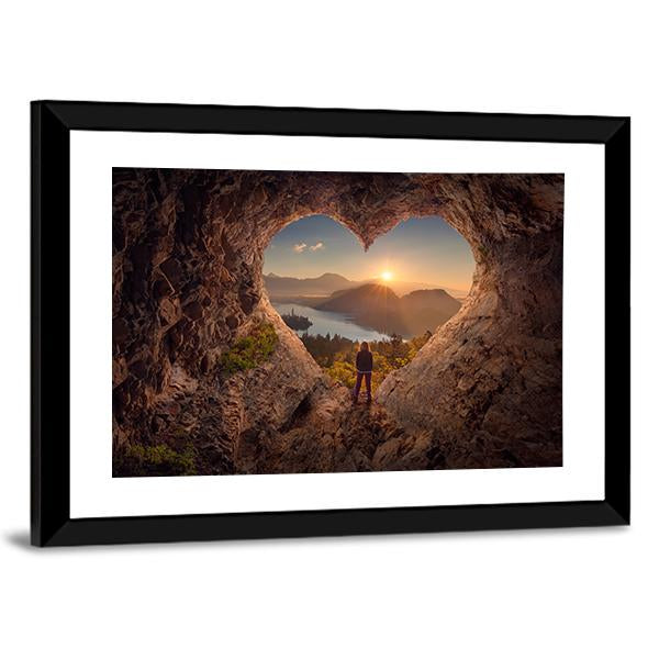Woman In Beautiful Cave Canvas Wall Art-5 Horizontal-Gallery Wrap-22" x 12"-Tiaracle