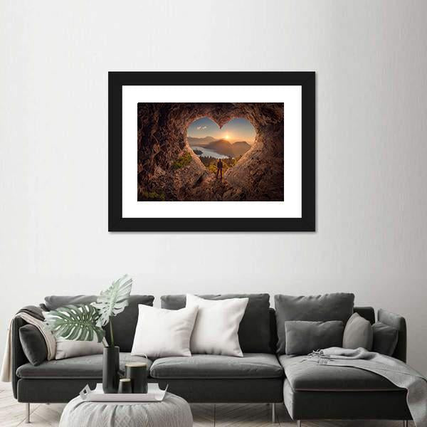 Woman In Beautiful Cave Canvas Wall Art-5 Horizontal-Gallery Wrap-22" x 12"-Tiaracle