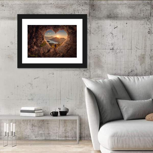 Woman In Beautiful Cave Canvas Wall Art-5 Horizontal-Gallery Wrap-22" x 12"-Tiaracle