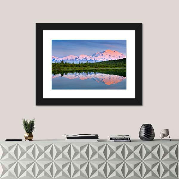 Wonder Lake At Denali Canvas Wall Art-1 Piece-Framed Print-20" x 16"-Tiaracle