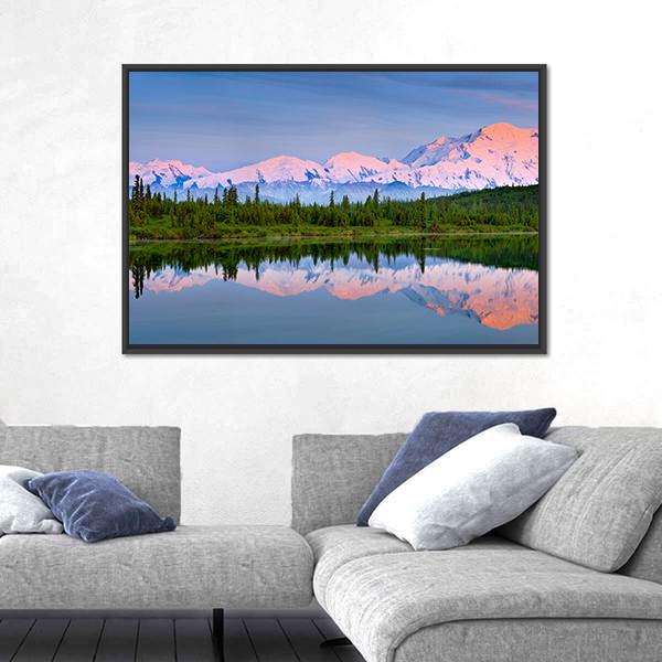 Wonder Lake At Denali Canvas Wall Art-3 Horizontal-Gallery Wrap-25" x 16"-Tiaracle