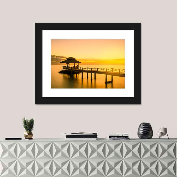 Wooden Pier In Phuket Thailand Canvas Wall Art-1 Piece-Framed Print-30" x 20"-Tiaracle