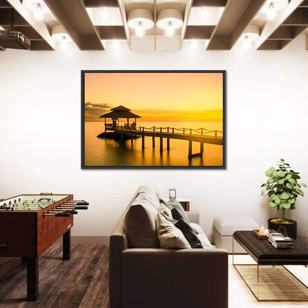 Wooden Pier In Phuket Thailand Canvas Wall Art-5 Horizontal-Gallery Wrap-22" x 12"-Tiaracle
