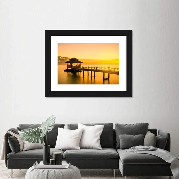 Wooden Pier In Phuket Thailand Canvas Wall Art-5 Horizontal-Gallery Wrap-22" x 12"-Tiaracle