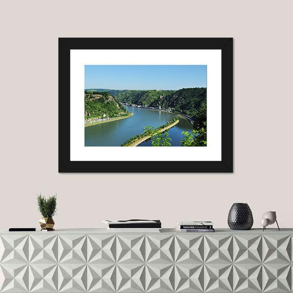 World Heritage Middle Rhine Valley At The Loreley Canvas Wall Art-1 Piece-Framed Print-42" x 14"-Tiaracle