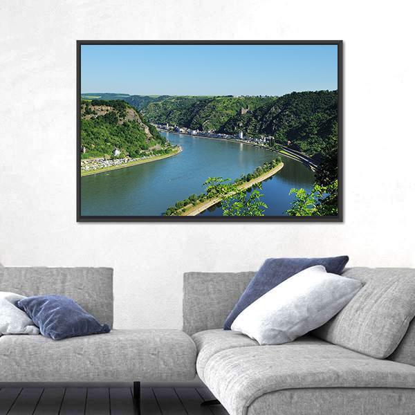 World Heritage Middle Rhine Valley At The Loreley Canvas Wall Art-5 Horizontal-Gallery Wrap-22" x 12"-Tiaracle