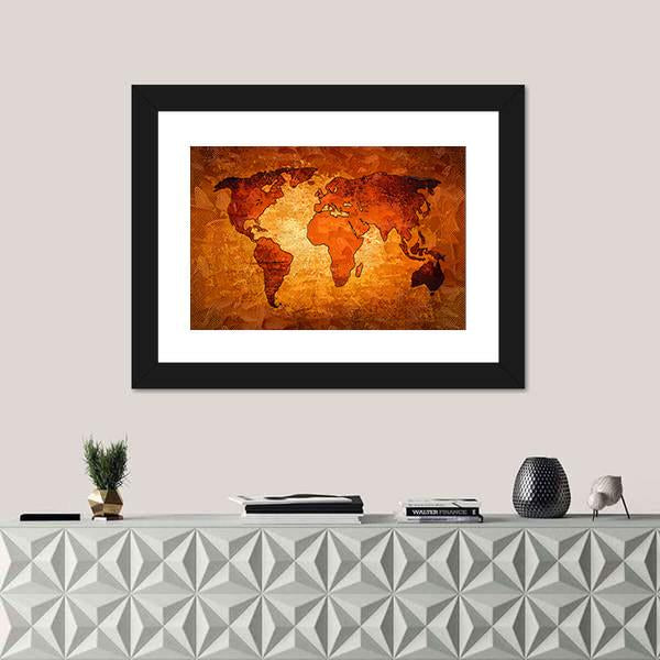World Map Art Canvas Wall Art-1 Piece-Framed Print-30" x 20"-Tiaracle