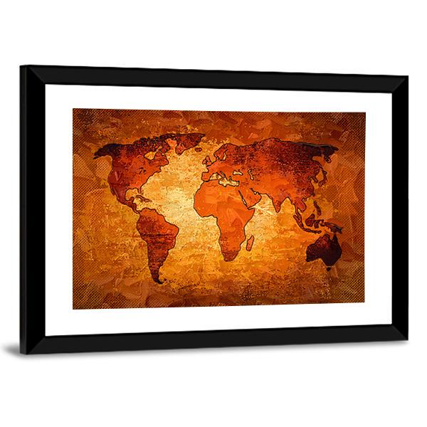 World Map Art Canvas Wall Art-5 Horizontal-Gallery Wrap-22" x 12"-Tiaracle