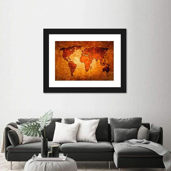 World Map Art Canvas Wall Art-5 Horizontal-Gallery Wrap-22" x 12"-Tiaracle
