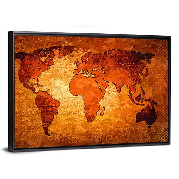 World Map Art Canvas Wall Art-5 Horizontal-Gallery Wrap-22" x 12"-Tiaracle