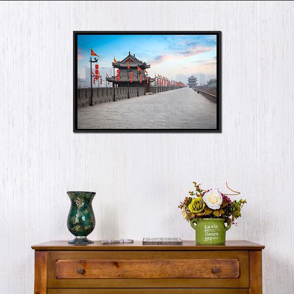 Xian City Wall Canvas Wall Art-1 Piece-Floating Frame-36" x 24"-Tiaracle