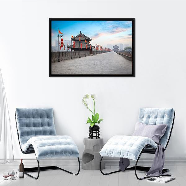 Xian City Wall Canvas Wall Art-5 Horizontal-Gallery Wrap-22" x 12"-Tiaracle