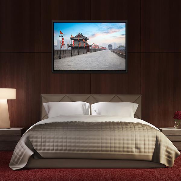 Xian City Wall Canvas Wall Art-5 Horizontal-Gallery Wrap-22" x 12"-Tiaracle
