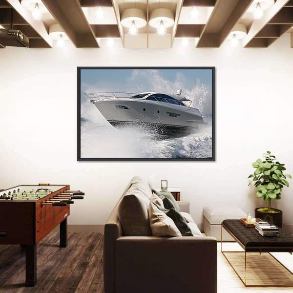 Yacht Jump Canvas Wall Art-5 Horizontal-Gallery Wrap-22" x 12"-Tiaracle