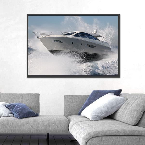 Yacht Jump Canvas Wall Art-5 Horizontal-Gallery Wrap-22" x 12"-Tiaracle