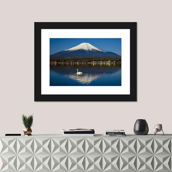 Yamanaka lake with Mount Fujisan Canvas Wall Art-1 Piece-Framed Print-30" x 20"-Tiaracle