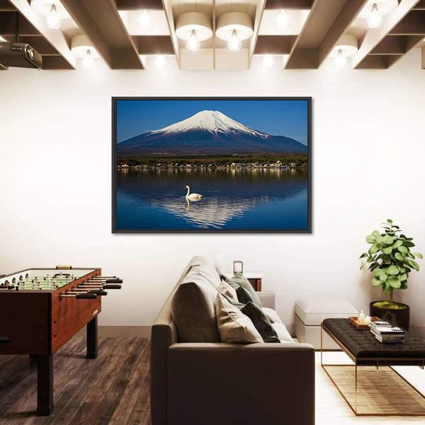 Yamanaka lake with Mount Fujisan Canvas Wall Art-5 Horizontal-Gallery Wrap-22" x 12"-Tiaracle