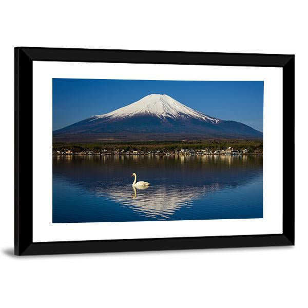Yamanaka lake with Mount Fujisan Canvas Wall Art-5 Horizontal-Gallery Wrap-22" x 12"-Tiaracle