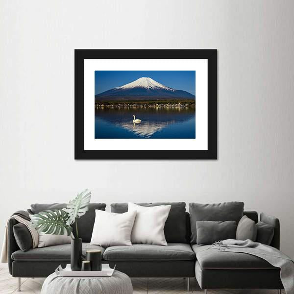 Yamanaka lake with Mount Fujisan Canvas Wall Art-5 Horizontal-Gallery Wrap-22" x 12"-Tiaracle