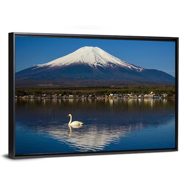 Yamanaka lake with Mount Fujisan Canvas Wall Art-5 Horizontal-Gallery Wrap-22" x 12"-Tiaracle