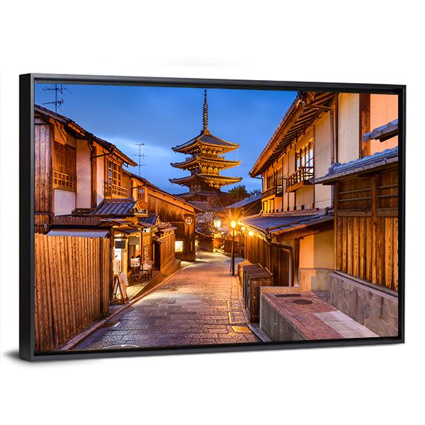 Yasaka Pagoda Temple Canvas Wall Art-3 Horizontal-Gallery Wrap-25" x 16"-Tiaracle