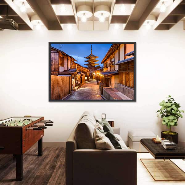 Yasaka Pagoda Temple Canvas Wall Art-3 Horizontal-Gallery Wrap-25" x 16"-Tiaracle