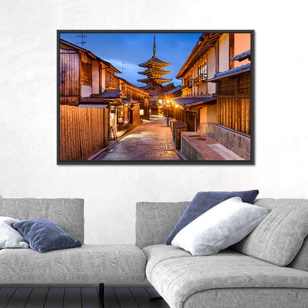 Yasaka Pagoda Temple Canvas Wall Art-3 Horizontal-Gallery Wrap-25" x 16"-Tiaracle
