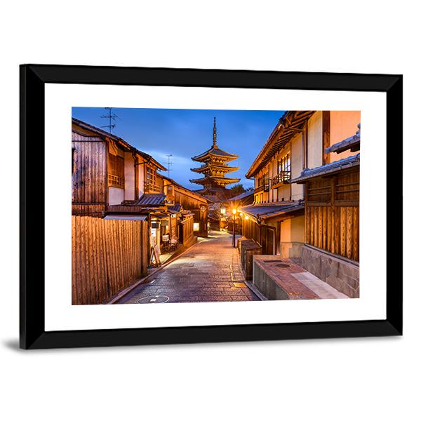 Yasaka Pagoda Temple Canvas Wall Art-3 Horizontal-Gallery Wrap-25" x 16"-Tiaracle